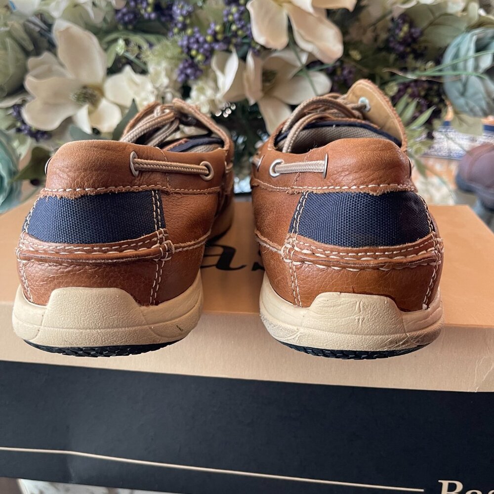 G.H. Bass Men’s Leather Boat Shoes Roscoe Size 11.5 Brown Dual Width - Picture 3 of 8